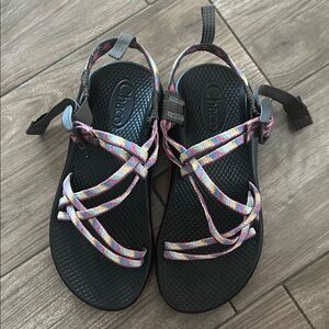 Chaco Youth Size 3 Black and Pink Strappy Sandals